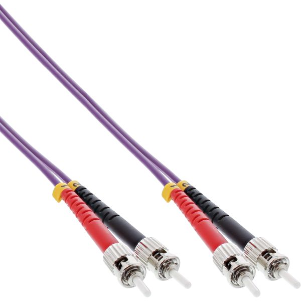 InLine® LWL Duplex Kabel, ST/ST, 50/125µm, OM4, 0,5m