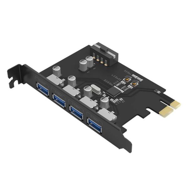 PCI Express-Erweiterungskarte - 4x USB 3.0 Typ-A-Anschlüsse - 5 Gbit / s - Schwarz