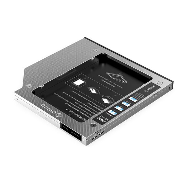 Laptop-Caddy für Festplatte bis 9,5 mm - SATA - Silber