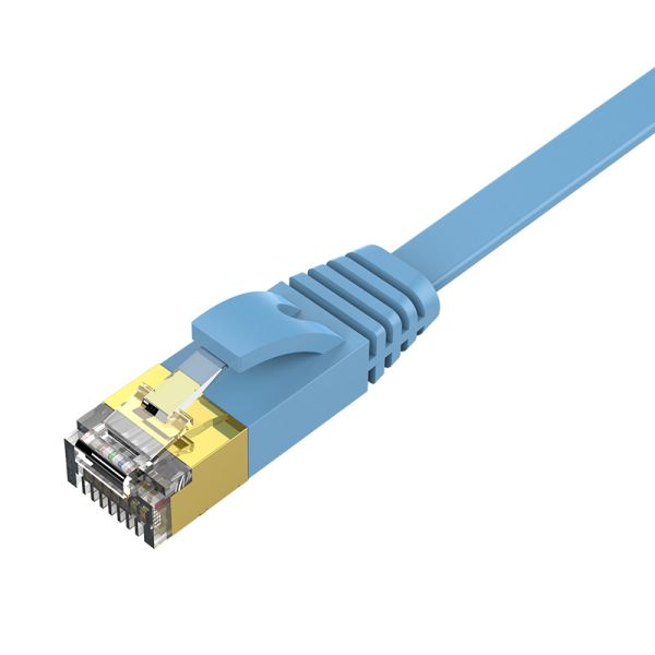 RJ45 Gigabit Ethernet Kabel - CAT6 - Flachkabel - 1000 Mbit / s - 10 Meter lang - Blau