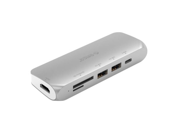 Multifunktionaler Aluminium USB3.0 Typ C Hub - Silber