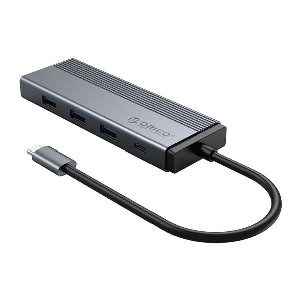 USB-C Hub mit 3x USB-A, RJ45 und Power Delivery - Sky Grey