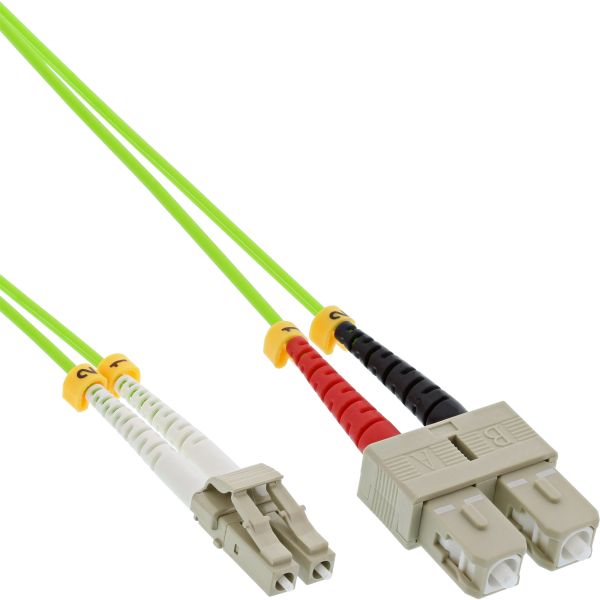 InLine® LWL Duplex Kabel, LC/SC, 50/125µm, OM5, 10m