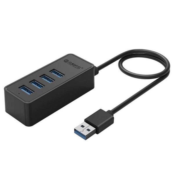 USB3.0-Hub mit vier Typ-A-Ports - 5 Gbps - OTG-Funktion - Schwarz