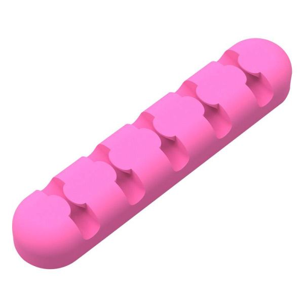 Selbstklebender Kabelhalter - Organisieren Sie bis zu 5 Kabel - Pink