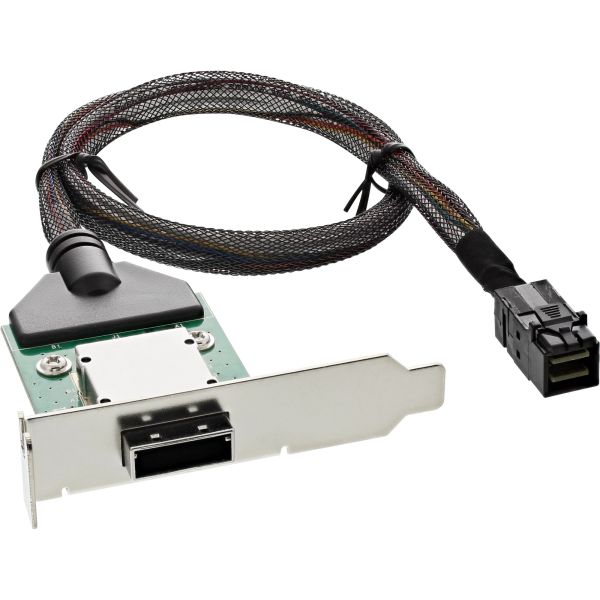 InLine® SAS HD low profile PCI Slotblech mit Kabel, ext. SFF-8088 auf int. SFF-8643, 0,5m